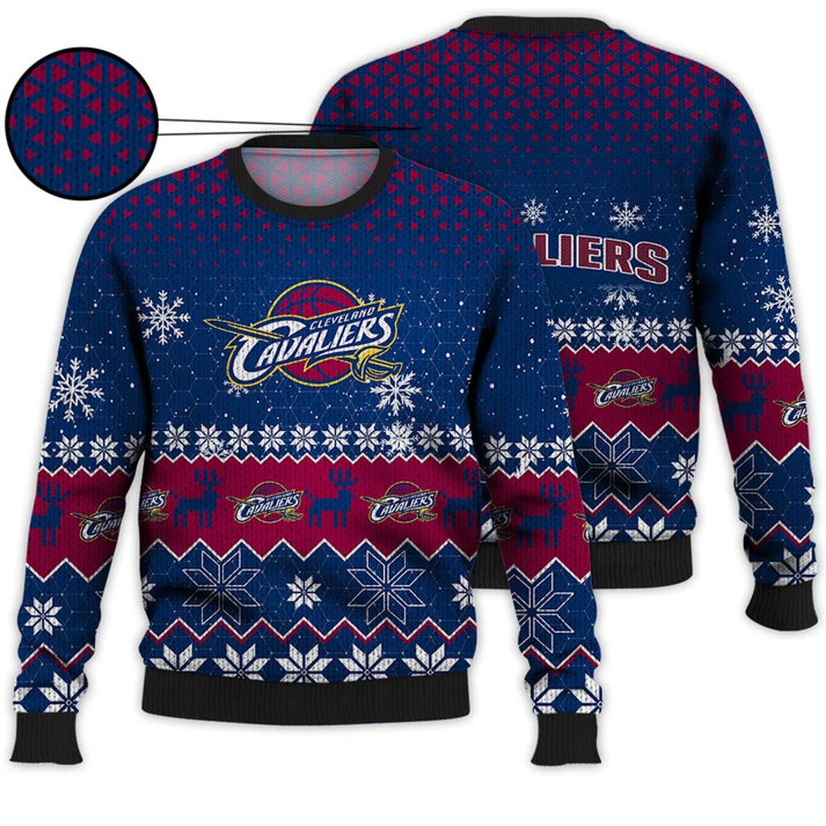 Cleveland Cavaliers Wine Navy Blue Sweater For Fans