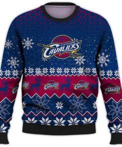 Cleveland Cavaliers Navy Blue Wine Best Ugly Christsmas Sweater 2