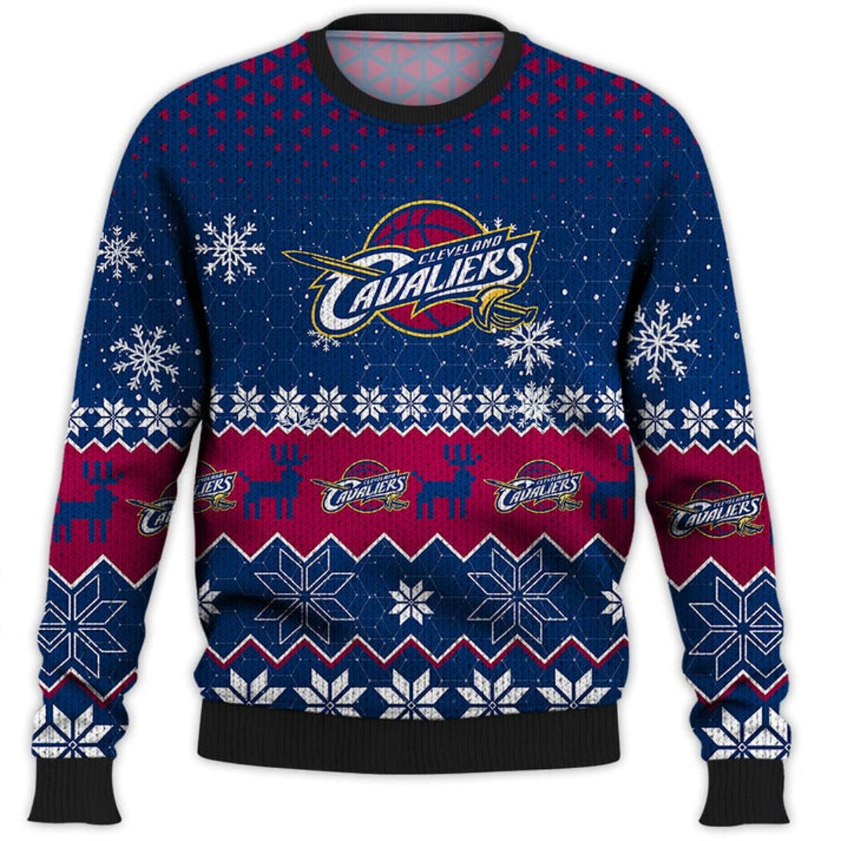 Cleveland Cavaliers Navy Blue Wine Best Ugly Christsmas Sweater