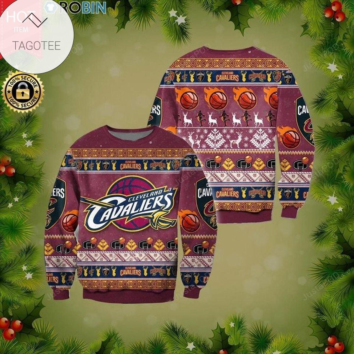 Cleveland Cavaliers Navy Blue Snoopy Ugly Christmas Sweater For Fans