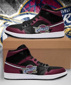 Cleveland Cavaliers Wine Black Air Jordan 1 High Sneakers For Fans