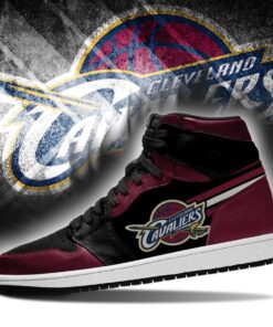 Cleveland Cavaliers Wine Black Air Jordan 1 High Sneakers For Fans 3