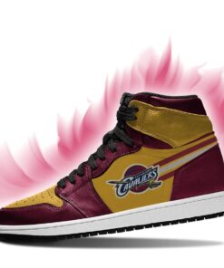 Cleveland Cavaliers Wine Gold Air Jordan 1 High Sneakers For Fans 3