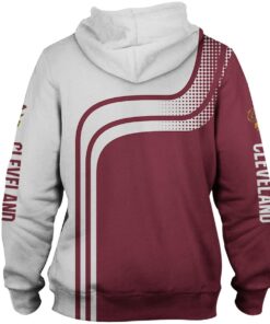 Cleveland Cavaliers Wine White Curves Zip Hoodie Best Gift For Fans