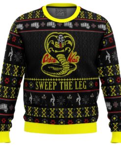 Cobra Kai Sweep The Leg Karate Kid Best Ugly Christmas Sweater For Movie Fans