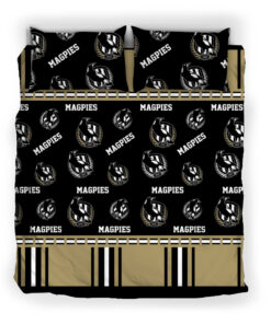 Collingwood Magpies Black Taupe Multilogo Doona Cover