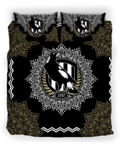 Collingwood Magpies Black Taupe Polynesian Doona Cover