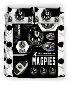 Collingwood Magpies Black White Hexagon Doona Cover