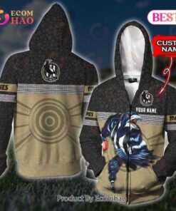 Collingwood Magpies Custom Name Indigenous Mascot Zip Hoodie Best Gift For Fans