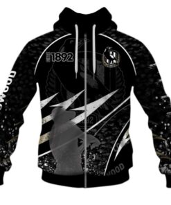 Collingwood Magpies Custom Name Number Fishing Zip Hoodie Best Gift For Fans