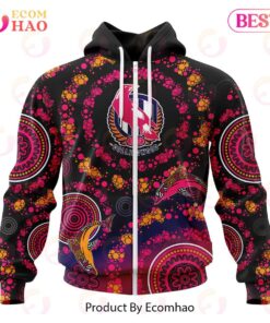 Collingwood Magpies Custom Name Number Pink Breast Cancer Zip Hoodie For Fans