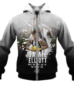 Collingwood Magpies Jamie Elliott Zip Up Hoodie Black 1