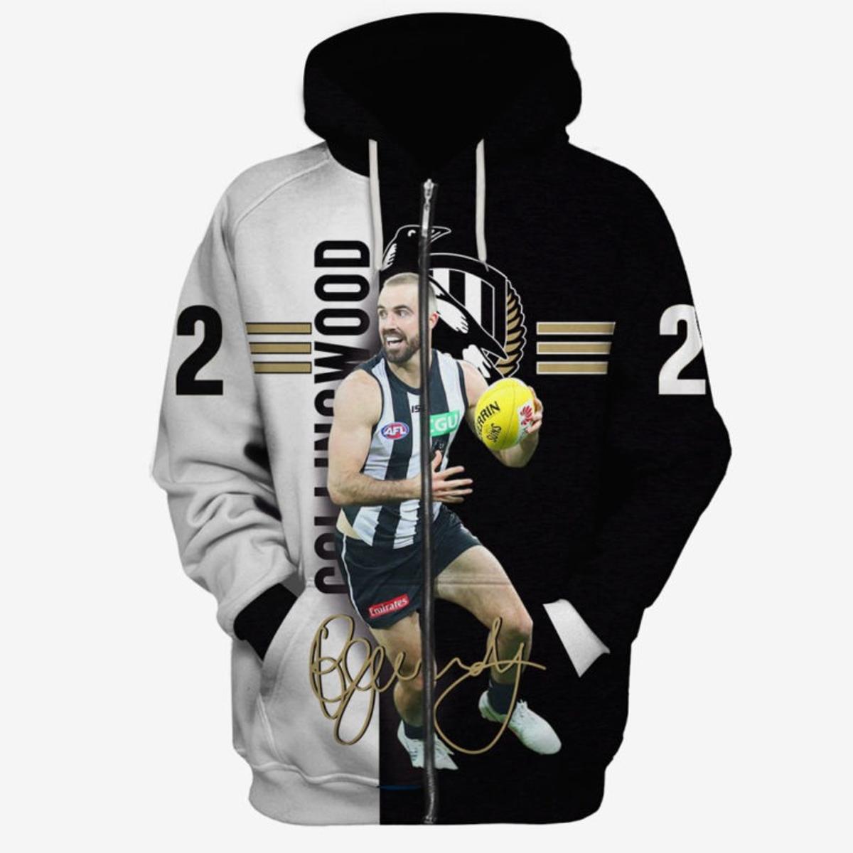 Collingwood Magpies Scott Pendlebury #10 Zip Hoodie For Fans