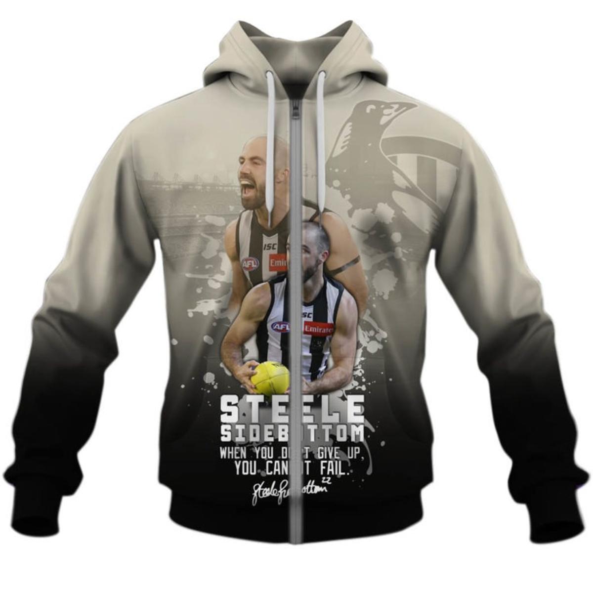 Collingwood Magpies Jamie Elliott Zip Hoodie Black