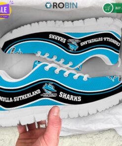 Cronulla-sutherland Sharks Blue Black Running Shoes For Fans