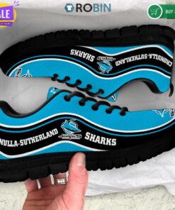 Cronulla sutherland Sharks Blue Black Running Shoes For Fans 3