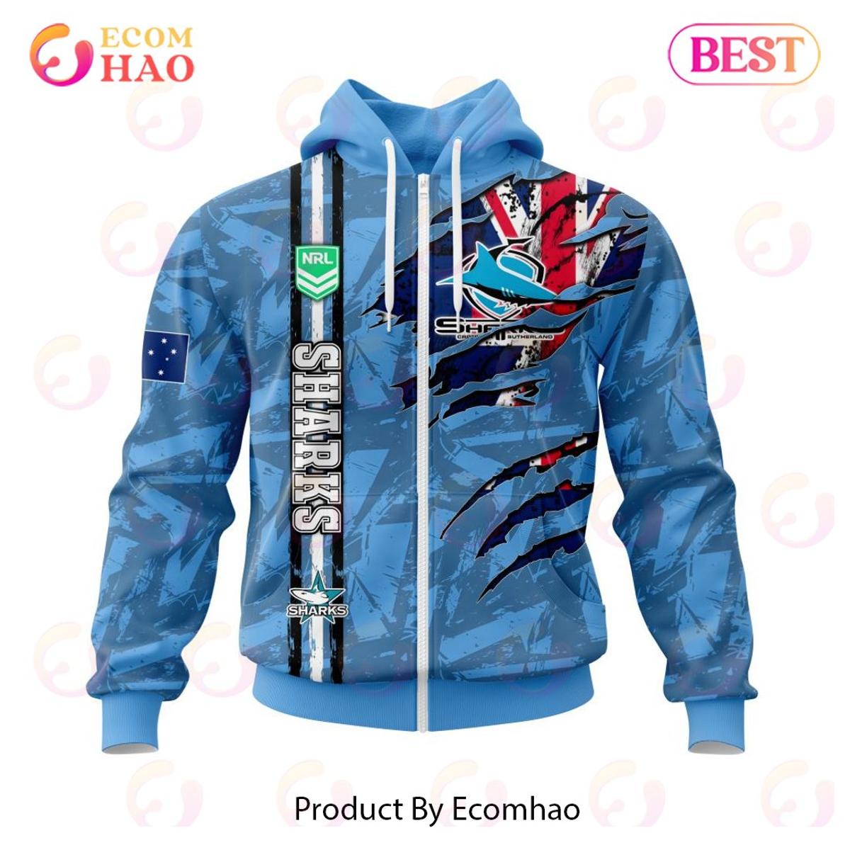 Cronulla-sutherland Sharks Custom Name Number Rose Dragon Zip Hoodie Funny Gift For Fans