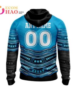 Cronulla-sutherland Sharks Custom Name Number Indigenous Mascot Zip Hoodie Gifts For Lovers