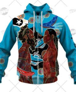 Cronulla sutherland Sharks Naidoc Week Zip Up Hoodie Funny Gift For Fans 1