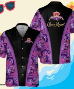 Crown Royal Canadian Whisky Black Purple Aloha Shirt Best Summer Outfit