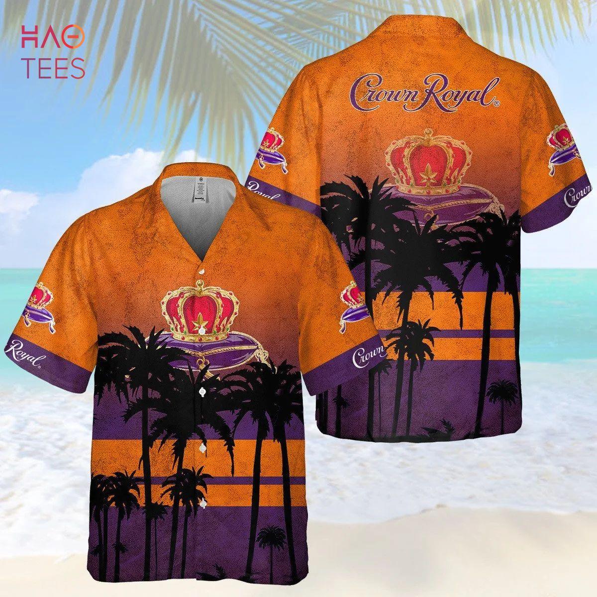 Crown Royal Black Tropical Floral Hawaiian Shirt For Men Women