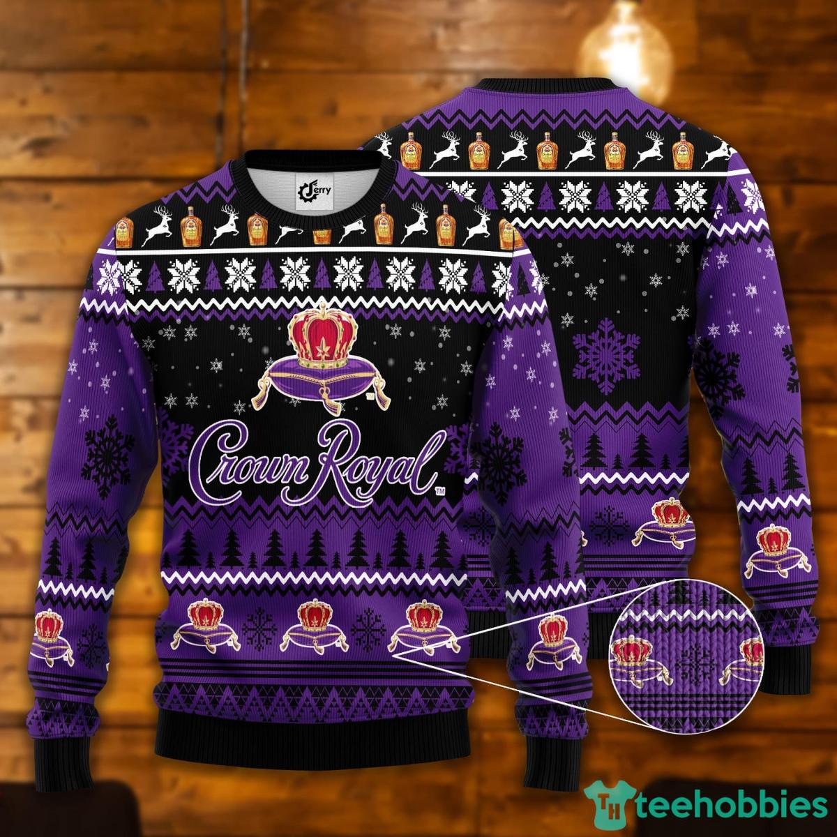 Crown Royal Reindeer Knitted Ugly Christmas Sweater