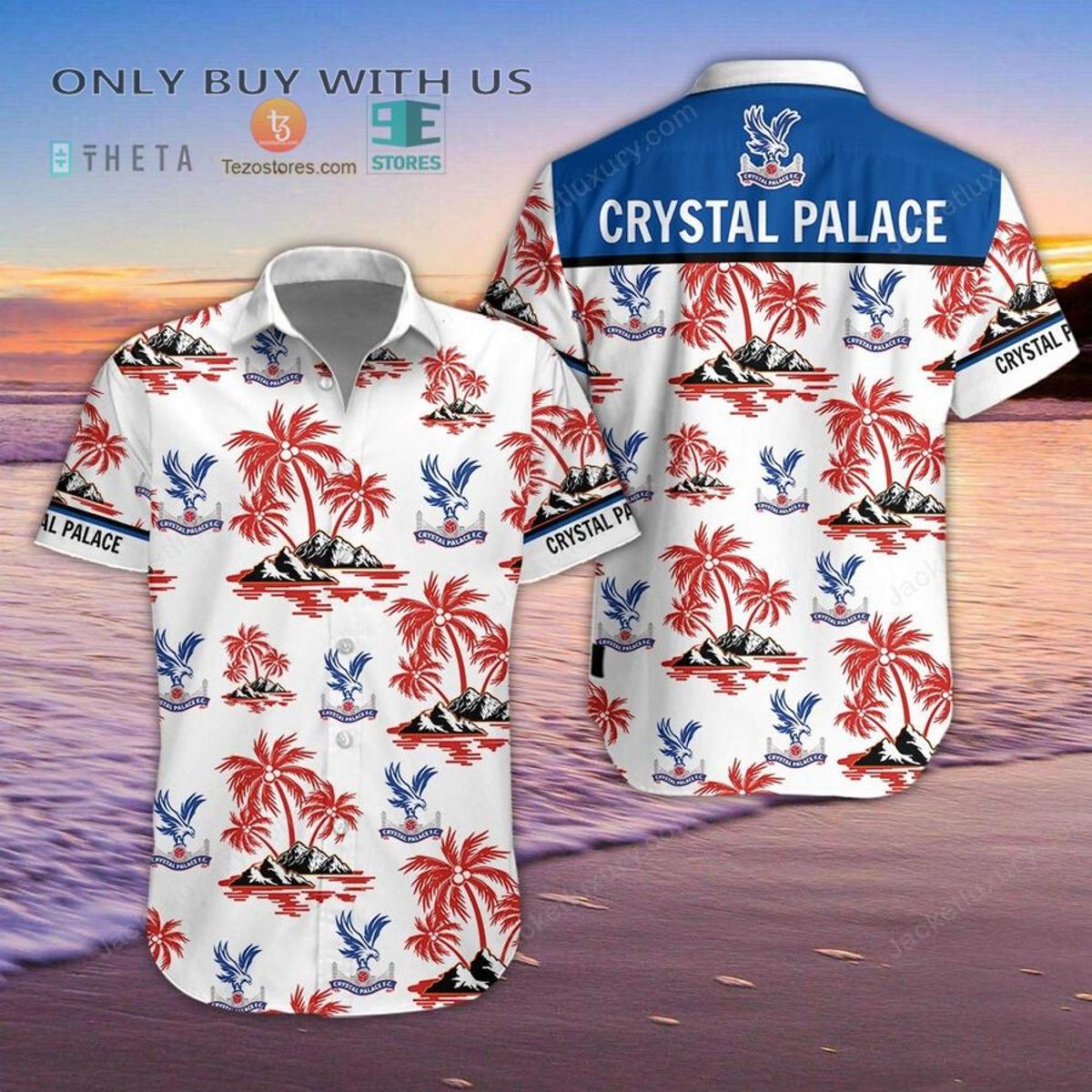 Crystal Palace Fc White Blue Summer Floral Hawaiian Shirt Gift For Fans