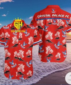 Crystal Palace Fc Coconut Tree Island Red Tropical Hawaiian Shirt Best Gift For Fans