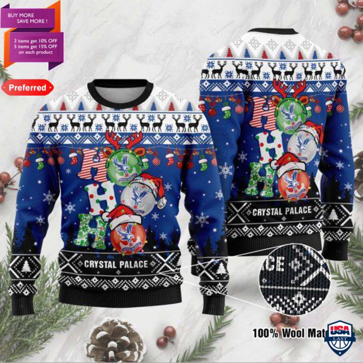 Brighton & Hove Albion Fc Ho Ho Ho Christmas Wool Sweater Gift