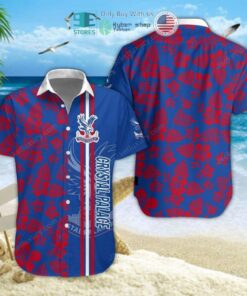 Crystal Palace Fc Summer Flower Patterns Red Blue Floral Hawaiian Shirt Best Gift Ideas