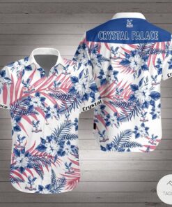 Crystal Palace Fc White Blue Summer Floral Hawaiian Shirt Gift For Fans