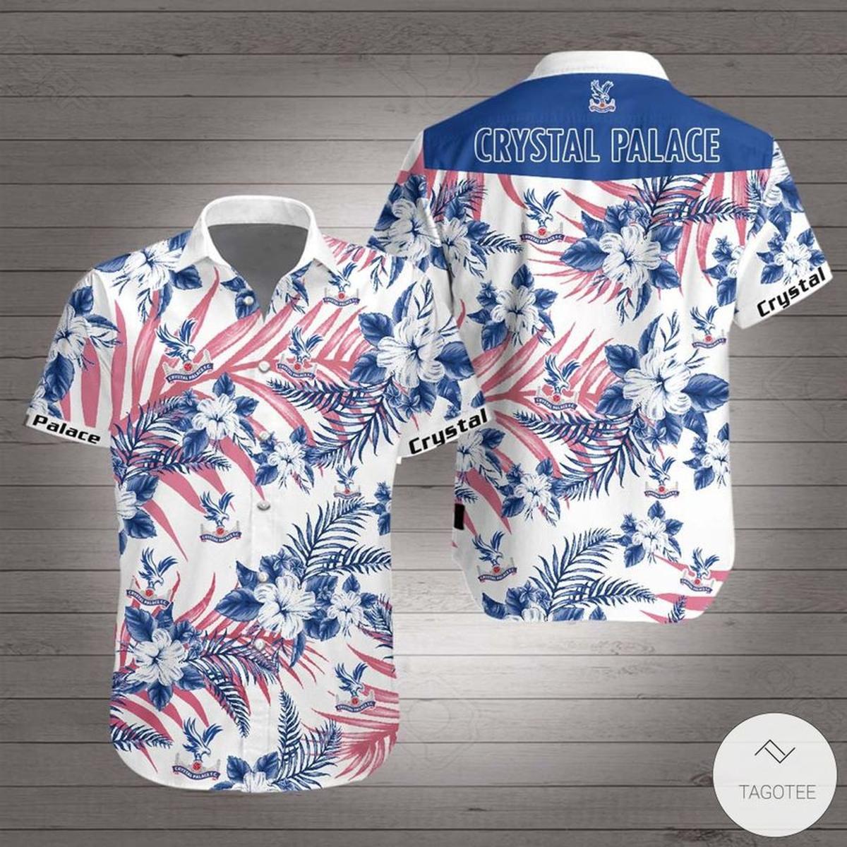 Crystal Palace Fc Coconut Island Tropical Vintage Aloha Shirt Size From S To 5xl