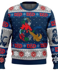 D-20 Dungeons & Dragons Stylized Logo Ugly Christmas Sweater Best Gift For Game Lovers