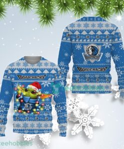 Dallas Mavericks Blue Gray Baby Yoda Plus Size Ugly Christmas Sweater