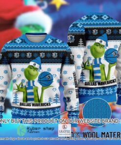 Dallas Mavericks White Blue The Grinch Ugly Christmas Sweater Gift