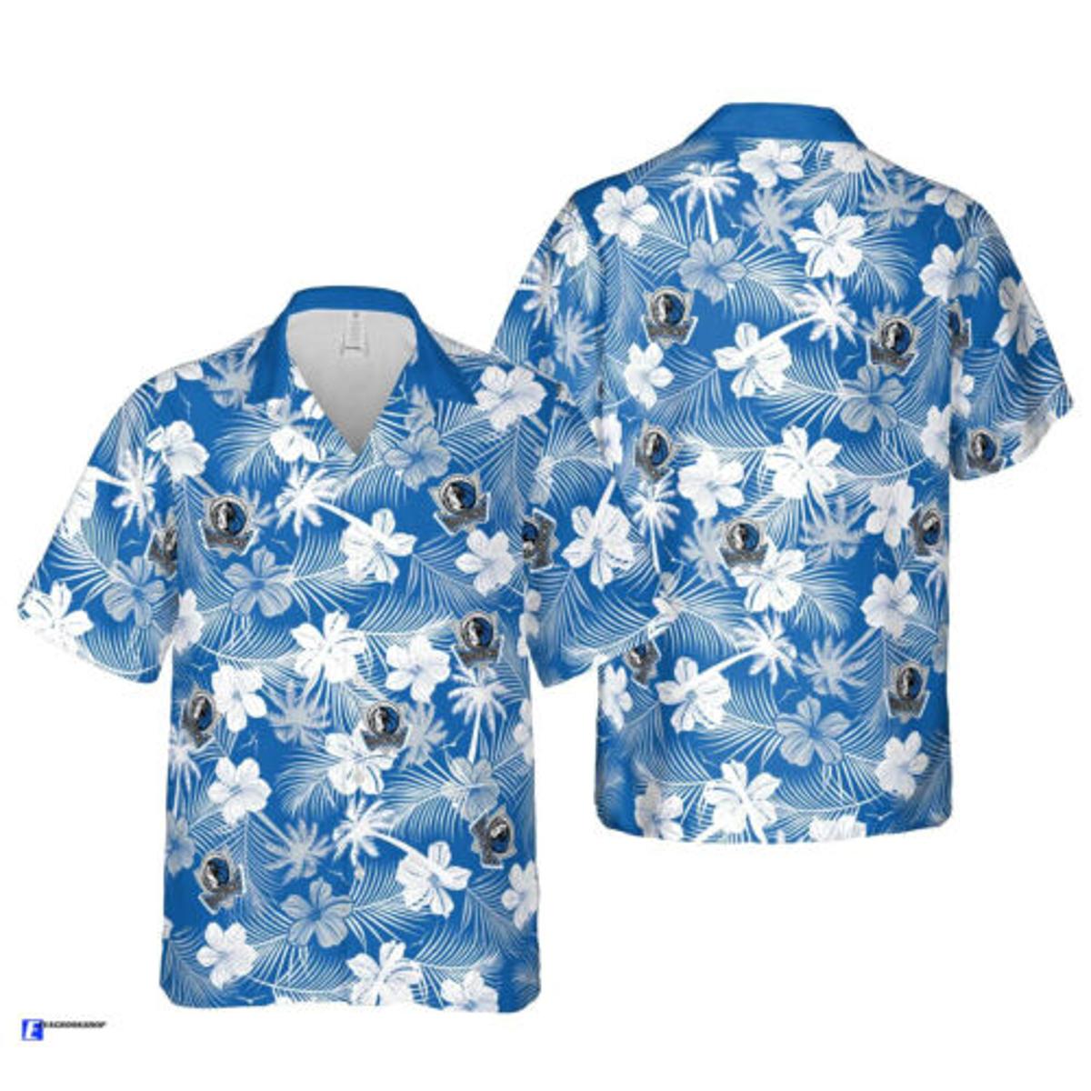 Nba Dallas Mavericks White Blue Floral Hawaiian Shirt Best Gift For Fans