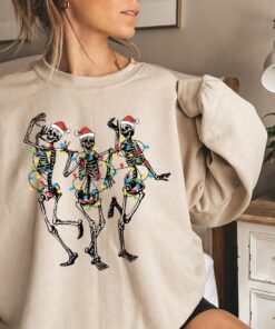 Dancing Skeleton Christmas Vintage Sweatshirt Best Carnival Holiday Shirt