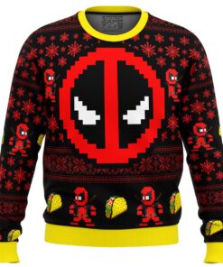 Santa Claws Wolverine Pixel Art Style Ugly Christmas Sweater Gift For Marvel Fans