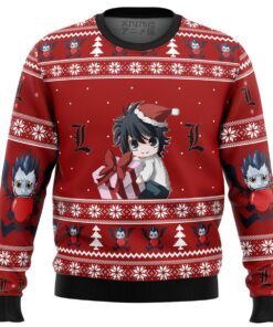 Death Note Chibi L Ugly Christmas Sweater Best Holiday Gift For Manga Anime Fans