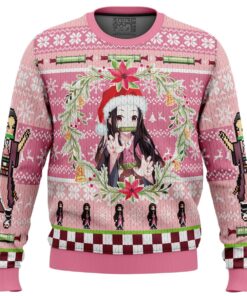 Demon Slayer Character Nezuko Kamado Christmas Style Ugly Xmas Sweater Best Gift For Fans