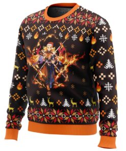 Demon Slayer Character Rengoku Fire Ugly Christmas Sweater For Manga Anime Fans
