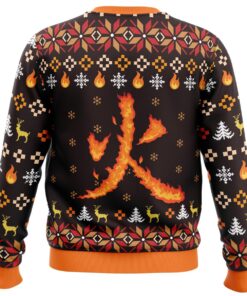 Demon Slayer Character Rengoku Fire Ugly Christmas Sweater For Manga Anime Fans 4