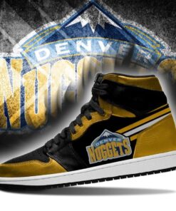 Denver Nuggets Black Yellow Air Jordan 1 High For Fans 3