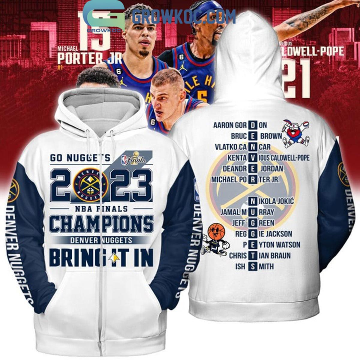 Denver Nuggets Blue Red Champions Zip Hoodie For Men And Women