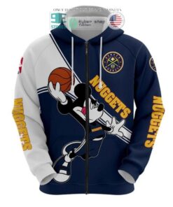 Denver Nuggets Mickey Slam Dunk Zip Hoodie Gifts For Lovers
