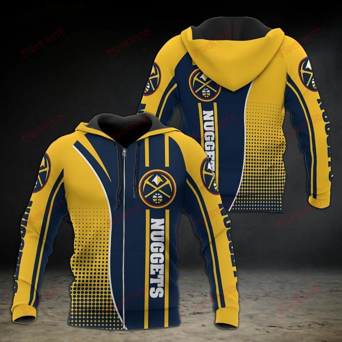 Denver Nuggets Yellow Blue Limited Edition Zip Hoodie Funny Gift For Fans