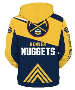 Denver Nuggets Yellow Blue Zip Hoodie Gift For Fans