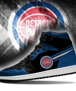 Detroit Pistons Blue Black Air Jordan 1 High Sneakers For Fans
