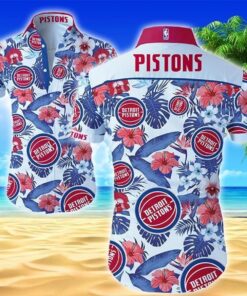 Detroit Pistons Multi Logo Summer Patterns Tropical Hawaiian Shirt Gift For Nba Fans