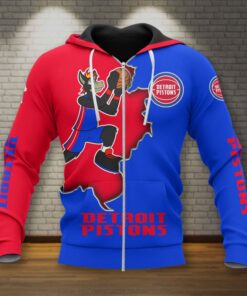 Detroit Pistons Custom Name Number Skull Zip Hoodie Funny Gift For Fans